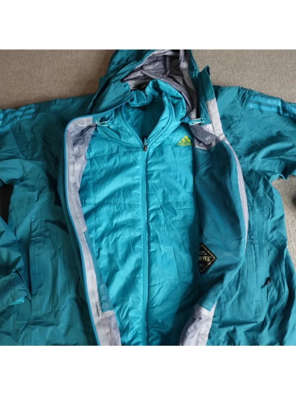Adidas Mens Jacket XL Blue Teal Gore-Tex